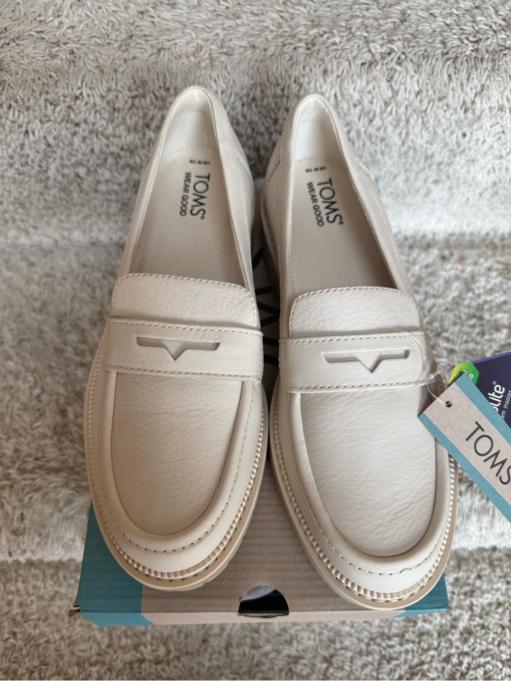 TOMS Women's 7.5 Cara Leather Lug Sole Loafers